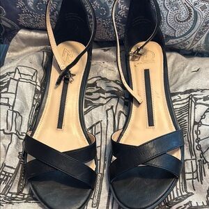 New Directions Black Strappy Sandals